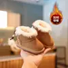 Invierno 2025 Nuevo Estilo Botas de Nieve Cálidas de Lana para Niños Estilo Coreano Tacón con Lazo para Niñas Botas de Algodón de Princesa Botas Cortas