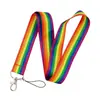 Venta caliente color arcoíris minimalista cordón para teléfono móvil variedad de cinta de poliéster tarjeta de identificación cámara llavero de cuello accesorios