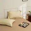 Fundas de almohada de alta gama 100S de algodón puro de fibra larga, Clase A, Paquete de par, Algodón puro, Fundas de almohada de color sólido individual de hotel de alta gama