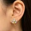 Brincos de Aço Inoxidável com Flor e Zircônia Inlay, Brincos de Aço Titânio, Piercings de Cartilagem, Piercings de Lábio de Luxo de Alta Qualidade - Mais Vendidos no Aliexpress