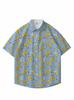 Camisa Hawaiana de Flores Verano para Hombre Estampado de Plátanos Holgada Casual Manga Corta Secado Rápido Camisa de Vacaciones Playa Marítima