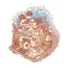 Pegatinas Lindas de Paisaje, Divertidas Pegatinas de Casa de Dibujos Animados 3D para Diario, Pegatinas Educativas 3D de Escena para Aliviar el Estrés para Niñas y Niños