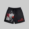 Shorts de Praia Masculino Respirável e Amigo da Pele Verão Novo Estilo Graffiti de Anjo Impressão 3D Malha Solto Confortável Casual