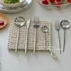 Faca, Garfo, Colher para Comida Ocidental, Colher de Sobremesa, Talheres para Chá da Tarde Estilo Ins, Colher Pequena, Colher de Café da Manhã