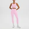 Top sin mangas Racerback de Alta Elasticidad Transpirable Agradable para la Piel Antishock para Yoga Deporte Correr Fitness Pantalones Largos de Cintura Alta Conjunto de Yoga