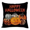 La Serie de Halloween Más Popular de Amazon Funda de Almohada de Lino Estampado de Calavera Calabaza Cojín Funda de Cojín para Coche Sofá