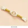 Botones hechos a mano estilo chino con hebilla plana envuelta en cuentas de lámina dorada para trajes Tang, Hanfu y accesorios decorativos de ropa tradicional china