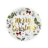 Plato de papel con dorados navideños, vaso de papel, juego de vajilla desechable, arreglo para fiesta de Año Nuevo, suministros de decoración navideña