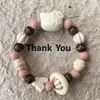 2026 Novo Modelo Pulseira de Cerâmica Jingdezhen Hello Kitty Estilo Chinês Versátil Fofa Pulseira de Amizade Feminina Design Simples