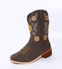 Talla grande comercio exterior 21 moda europea y americana botas Martin mujeres tacón grueso tacón alto punta redonda bordado botas de mujer al por mayor