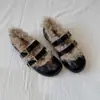 Zapatos Mary Jane Bajos de Hebilla Doble Estilo Francés de Nicho para Mujer, Nuevos de Invierno 2025 Retro Cálidos Planos para Exteriores
