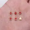 8,9X6,7Mm 0,16g Estrela de Cinco Pontas Multicor Ouro Kc Óleo Gotejado Acessórios Personalizados DIY Feitos à Mão