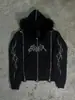Chamarra Casual con Capucha Retro Transfronteriza con Cremallera Otoño e Invierno Moda Americana Europea y Americana Pantalones Deportivos Personalizados con Cremallera Comercio Exterior