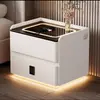 Nueva mesita de noche inteligente, simple y moderna, mueble lateral multifuncional para dormitorio, gabinete de almacenamiento de lujo ligero de alta gama con carga inalámbrica