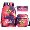 Kit novo de 3 peças de jogo de anime rei para Meninos Meninas crianças mochila escolar mochila de viagem Bolsa de Ombro Estojo