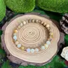 Pulsera de Cristal Amarillo con Abalorios, Estilo Europeo y Americano Transfronterizo, Nueva Moda, Estilo Casual Simple Diario, Pulsera Versátil de Cuerda Elástica para Mujer
