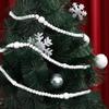 Guirnalda Colgante de Cuentas de Madera Navideña Cuentas de Madera Blanca Cuentas de Cáñamo DIY Decoración de Ambiente para el Hogar Adornos Colgantes para Árbol de Navidad