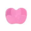 Almohadilla Limpiadora Pequeña con Forma de Manzana para Brochas de Maquillaje con Base de Succión, Herramienta Portátil para Limpiar Brochas de Maquillaje