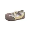 Zapatos de Cuero Nuevos de Otoño 2026 para Niñas, Zapatos Casuales Planos Estilo Ballet con Tira Cruzada y Suela Suave para Niñas Jóvenes, Zapatos de Boca Baja