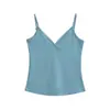Camisola ajustable con cuello en V para mujer, diseño de verano, corte ajustado, espalda hermosa, top de punto estilo americano hot girl