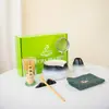 Conjunto Rústico de Chá Matcha Estilo Japonês com Pintura de Paisagem, Tigela de Matcha com Bico, Batedor de Chá de Cerâmica, Conjunto de 8 Peças em Caixa de Presente para Envio Transfronteiriço
