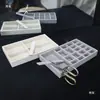 Caja de Almacenamiento de Joyería para Anillos de Terciopelo Ajustable Divisor de Cajón para el Hogar Rejilla Gabinete de Joyería para Pendientes Divisor de Escritorio
