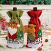 Bolsa de Vinho Tinto para Velhinho Nova Capa para Garrafa de Vinho Cerca Adesivo Design Personalizado Bolso de Tecido Enrolado Decoração de Festa de Natal