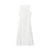 Vestido de Verano sin Mangas con Botones y Cintura Ceñida Estilo Europeo para Mujer 2026 26075