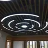 Lámpara Creativa con Forma Especial de Arco Anillo Circular Lámpara de Gimnasio Sala de Billar Centro Comercial Supermercado Vestíbulo Lámpara de Estilo Industrial