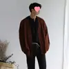 Suéter de Punto para Hombre Holgado Cuello Grande de Lana de Punto de Color Sólido de un Solo Botón Chaqueta Cardigan para Hombre Marrón