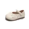 Zapatos de Cuero para Niñas 2026 Otoño Nuevo Estilo Coreano Zapatos de Princesa con Perlas para Niños, Mocasines Elegantes con Lazo para Niñas Pequeñas