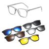 Gafas de sol magnéticas Tr Core con cinco clips polarizados, protección solar portátil para miopía, gafas de sol sencillas, montura Tr90