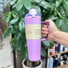 Taza de Coche de Nuevo Modelo Transfronteriza de 40 oz Termo de Acero Inoxidable 304 con Popote, Taza Portátil al Aire Libre con Asa Emergente