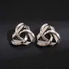 Pendientes Redondos Brillantes de Aguja Plateada Transfronterizos Europeos y Americanos Pendientes de Botón de Lujo Ligero de Gama Alta Pendientes para Mujer con Sentido de Diseño Nicho