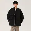 Chaqueta para Hombre Tangkez, Nueva Colección de Otoño, Marca Japonesa Retro de Moda, Corte Ajustado, Abrigo Versátil Casual con Cuello de Solapa para Hombre
