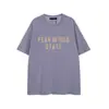 FOG STATE ESSENTIALS Marca Americana Tendência de Nicho Verão Algodão Solta Masculina de Casal Camiseta de Manga Curta