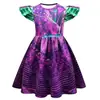 2025 Transfronteiriço Novo Halloween Descendentes de Vampiro 4 Pequena Vermelha Ascensão 3D Estampa Digital Flor Vestido Infantil vestido