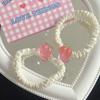 Anillo para el Cabello de Durazno Corazón de Chica Rosa Tierna Anillo para el Cabello de Intestino Grueso Grande Ins Juguete Q Lindo Durazno Carnoso Cuerda para el Cabello Accesorios para el Cabello de Niñas