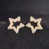 Dulce Estilo Cool Simple Aretes de Estrella de Cinco Puntas Micro-incrustados Estilo Femenino Lujo Ligero Diseño Nicho Moda Aretes Versátiles Aretes
