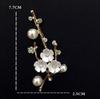 Nuevos accesorios de joyería DIY con aleación de diamantes, ramas de perlas, abanico de palacio hecho a mano, material de tocado de novia
