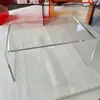 Mesa pequeña para ventanal de dormitorio, tablero de acrílico transparente, vidrio templado, diseño minimalista, adecuada para uso doméstico como tocador o mesa de centro