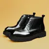 Botas de Cuero para Hombre Piel Genuina Comercio Exterior Piel de Vaca Estilo Nuevo Botas Martin para Hombre Zapatos de Cuero de Moda Tendencia Media Caña Botas Cortas de Cuero Retro