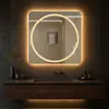 Espejo Inteligente de Pantalla Táctil Cuadrado de Moda para Montar en Pared HD con Luz Espejo de Inducción para Montar en Pared Espejo de Baño Personalizado