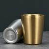 Copo Infantil de Camada Dupla Anti-Escaldante Caneca de Cerveja Dourada Coreana Caneca Caneca de Cerveja Louça Coreana Copo de Aço Inoxidável 304