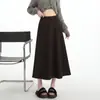 Falda Gruesa con Terciopelo de Otoño e Invierno para Mujer Estilo Nuevo 2026 Falda de Paraguas Línea A Dobladillo Ancho Cachemira Temperamento de Alta Gama Falda Larga de Media Pierna