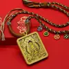 Xizang Clássico Preto Dourado Finamente Trabalhado Pintado à Mão Dourado Incrustado Thangka Zodíaco Oito Divindades Guardiãs Buda Amuleto Colar Pingente Redondo