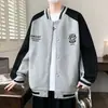 Jaqueta bomber para meninos, novo estilo primavera e outono, corte solto para adolescentes, alunos do ensino fundamental II e médio, peça externa masculina moderna