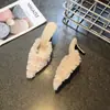 Elegantes zapatos de tacón alto con punta fina y pelo para mujer, adecuados para otoño e invierno, nuevo estilo de moda 2026 con tacones finos y un diseño sofisticado