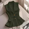 Chaleco Elegante de Exterior para Mujer, sin Mangas, Ajustado a la Cintura, con Dobladillo Fruncido, Ropa Transfronteriza Europea y Americana de Amazon