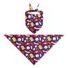 Bandana para mascotas de calabaza, calavera, fantasma de Halloween, linda y versátil para gatos y perros, babero para mascotas